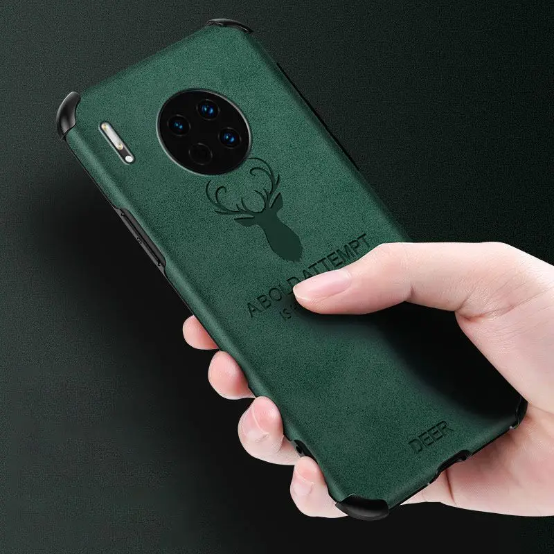 Чехол для Huawei P20 P30 P40 Pro Lite мягкий силиконовый кожаный чехол с логотипом оленя Mate 20