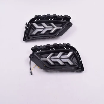 

For Volkswagen Bora 2016-2018 LED DRL Daytime Running Light with Dynamic moving yellow turn signal and blue night light