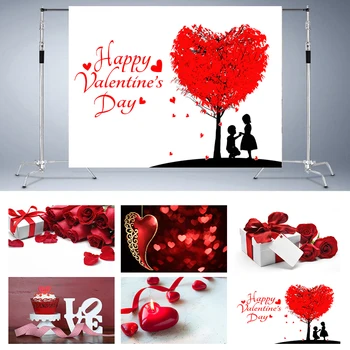 

Nitree Heart-Shaped Tree Love Red Rose Valentine's Day Gift Candle Light Pot Backdrop Photography Background Photo Studio Vinyl