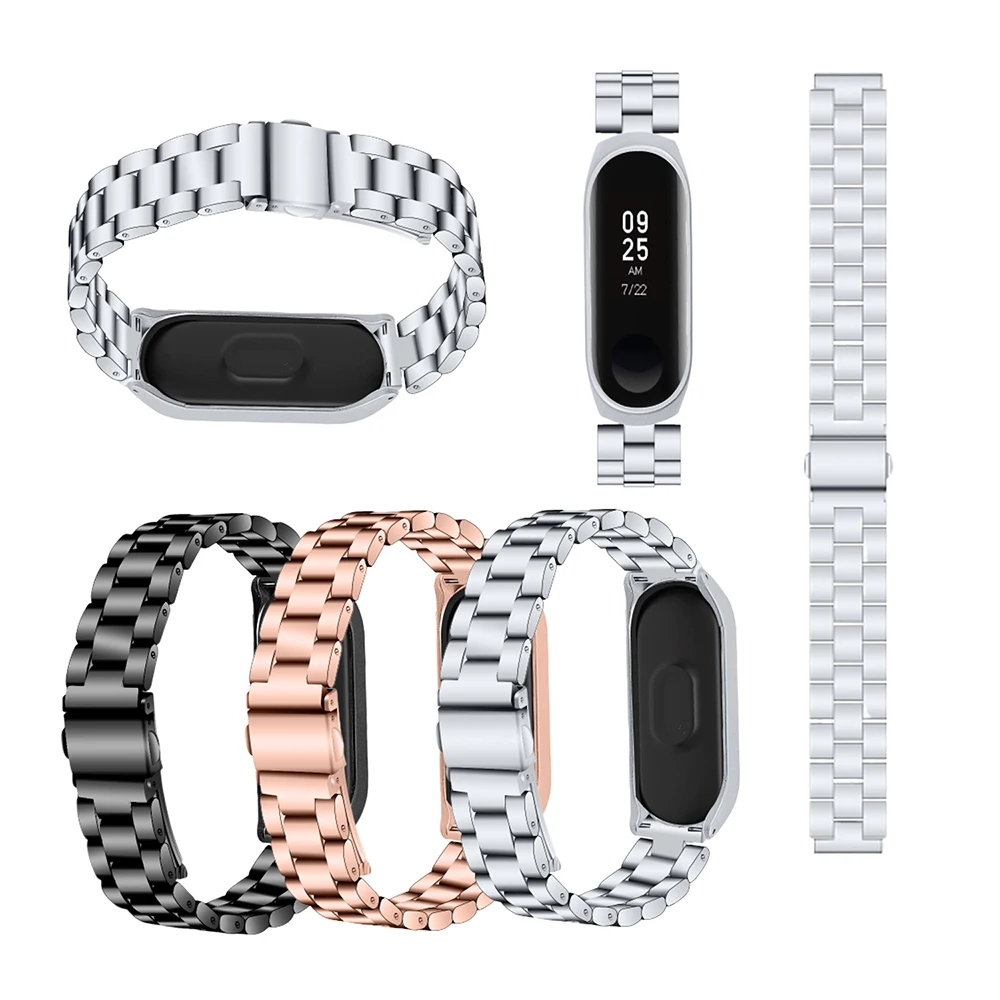 

Bracelet For Xiaomi Mi Band 3 Mi Band 4 Luxury Watch Strap Stainless Steel Metal Replacement Watchband For Mi Band 3 4