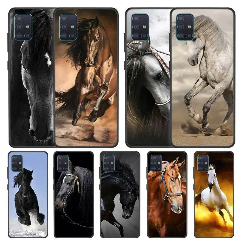 Running Horse Capas For Samsung Galaxy A51 A71 A72 M30s A21 A21s A31 A41 Phone Cases M31s M51 A12 A02s Casing | Мобильные телефоны
