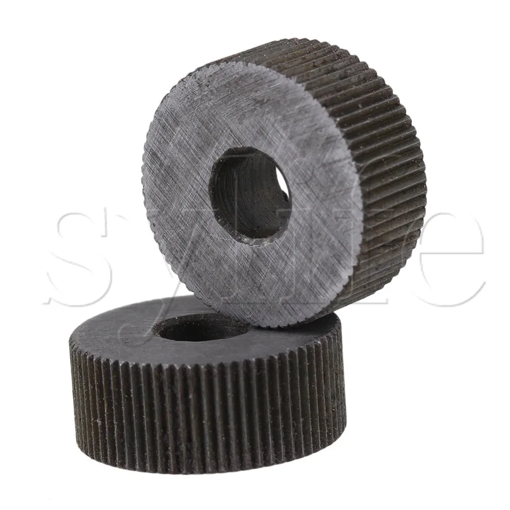 Knurling Tool Set 2PCS 19x8mm Single Straight Knurling Tool 0.8mm Pitch Linear Knurl Wheel