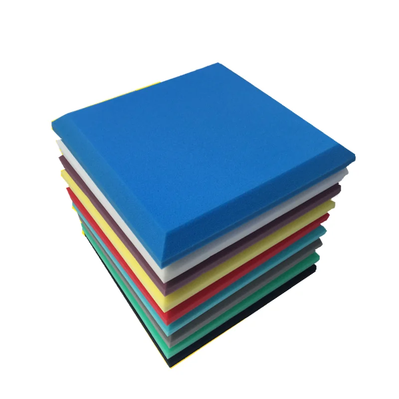 7 цветов 50X50X5cm Студия Акустическая Звукоизоляционная пена Звукопоглощающая обработка плоская панель плитка