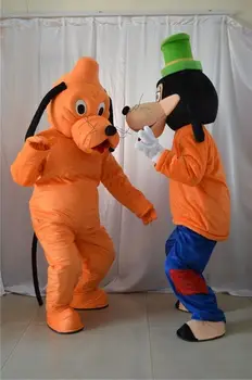 

New Version 2 orange dogs Mascot Costume Adult Birthday Party Fancy Dress Halloween Cosplay Outfits Clothing Xmas