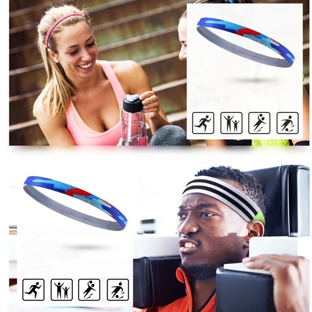 Спортивные резинки Sweatband абсорбент лента для волос для йоги бег на открытом воздухе фитнес крутая бандана анти пот лента для волос головная повязка с принтом