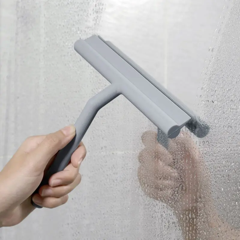 Outdoor Silicone Blade Glass Window Wiper With Silicone Blade Bathroom / Kitchen / Car Glass Cleaning Brush With Support Hook