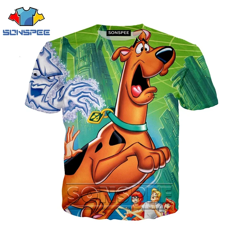 Футболка с 3d принтом аниме для мужчин и женщин, homme Scooby, модная футболка для детей, doo Harajuku, сексуальные футболки с собачкой, Забавные футболки, homme, футболка A09