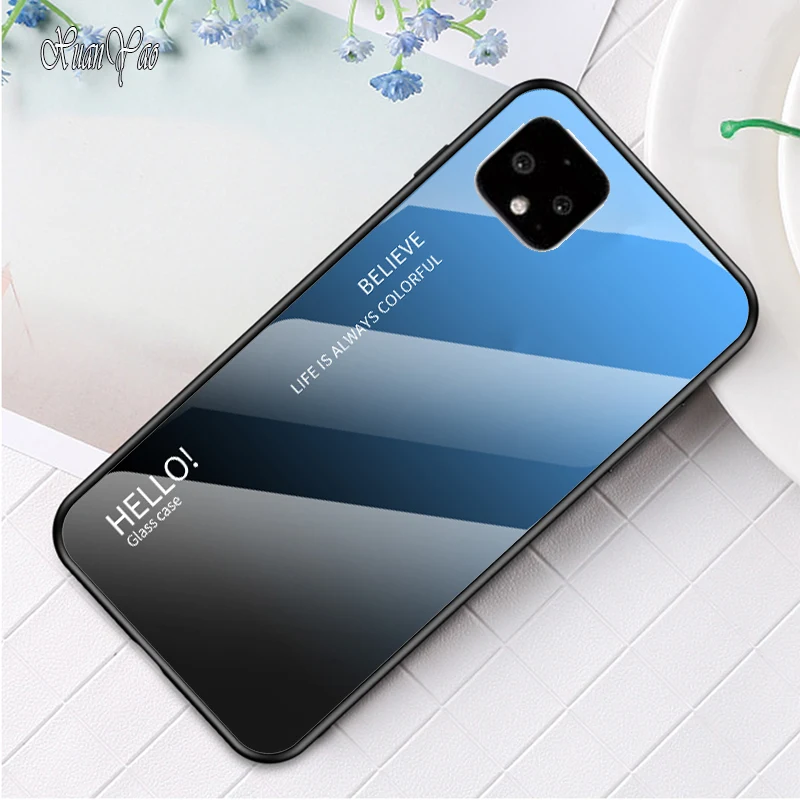Чехол для Google Pixel 4 XL стеклянная задняя крышка силиконовая из закаленного стекла |