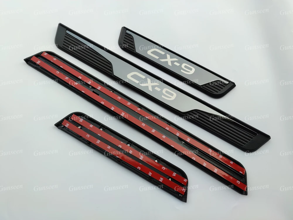 Car Door Sill Accessories For CX9 2021 2020  Scuff Plate Protector Cover Auto Threshold Stainless Steel Styling Trim Stickers