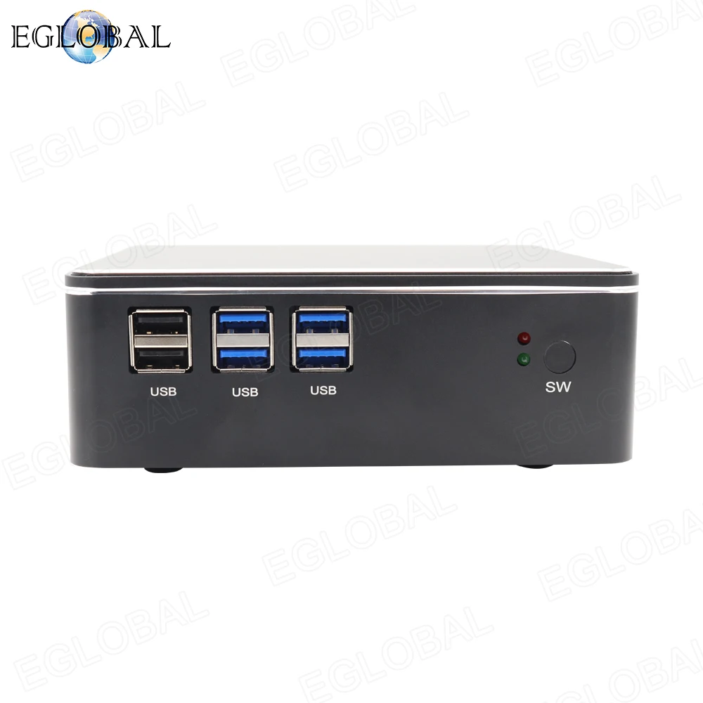 Eglobal карманный мини компьютер Intel Core i3 7100U i5 7200U DDR3L/DDR4 Ram бесшумный вентилятор мини ПК VGA HDMI RJ45 Lan 6* USB HTPC