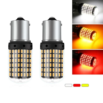 

25PCs T20 W21W W21/5W Bulb Turn Signal Canbus S25 1156 BA15S P21W LED Light 3014 144 SMD BAY15D BAU15S PY21W Lamp 12-24V