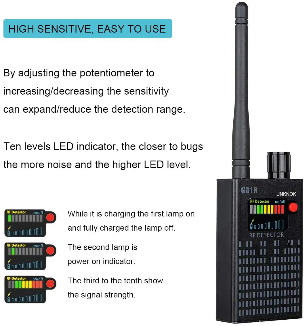 Hidden Camera And Professional Spy Mic Detector, 60 OFF