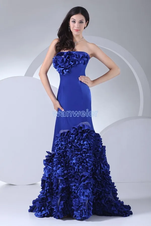 Элегантное Королевское синее платье vestidos платье размера плюс Пышные Платья Клубная одежда знаменитостей платье для выпускного вечера