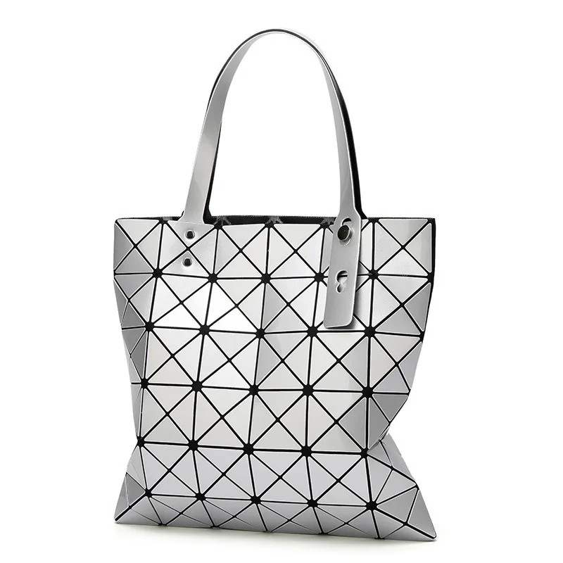 

2018 New Style Pu Transformation WOMEN'S Bag Geometry Laser Rhombus Handbag Flexible Folding Shoulder Big Bag Currently Availabl