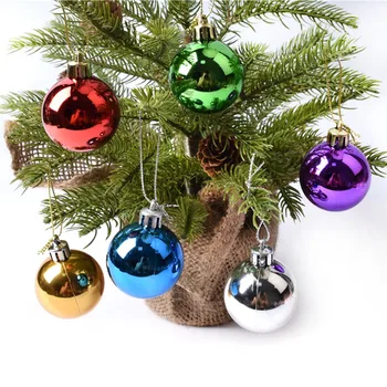 

Christmas decoration supplies Christmas tree ornaments electroplated plastic 3CM Christmas ball layout 6 pieces