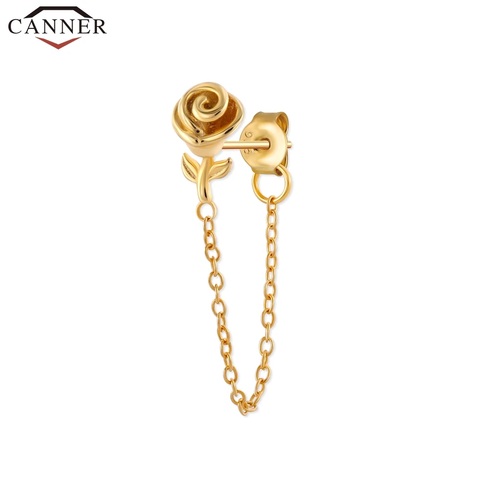 gold 6 1 шт., 925 пробы, серебряные серьги-цепочки с кристаллами и цирконием для женщин, золотые, серебряные, цвета радуги, Луны, звезды, CZ, серьги-гвоздики, ювелирные изделия для ушей - Окраска металла: gold 6