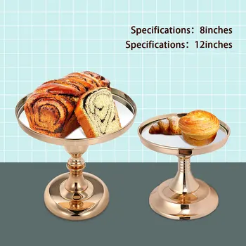 

20/25/30cm Gold Mirror Surface Wedding Dessert Tray Cake Stand Wedding Party Birthday Decoration Pan Cake Cookies Display