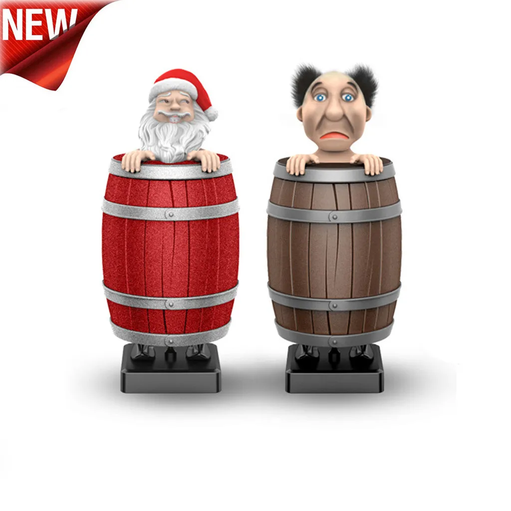 

Automatic cigarette box hold Santa Claus decoration wooden barrel cigarette pocket box Personality Creative Smoking Case *