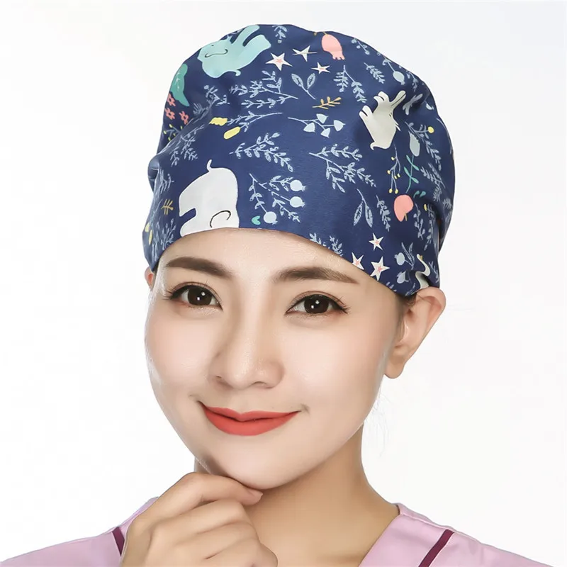 

Pet Hospital Work Hats Cartoon Printed Surgical Cap Operating Room Hat Doctors Nurses Surgery Caps Veterinary Pet Hats