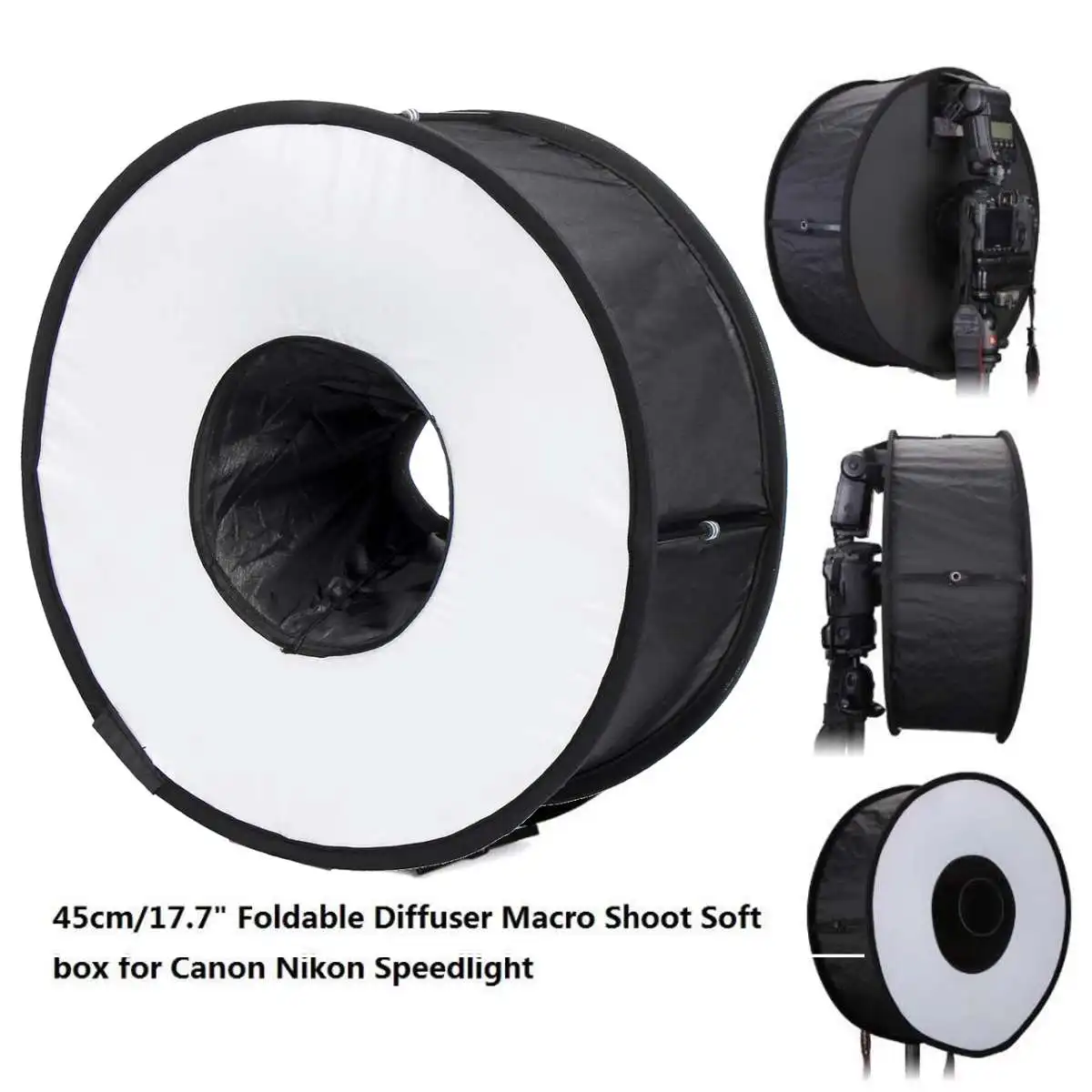 Good Chance of  45cm Ring Softbox Speedlight Round Style Flash Light Shoot Soft Box Foldable Soft Flash Light Diffu