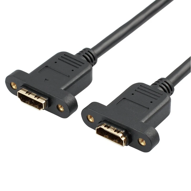 FFYY-Hdmi Extension Cable High Speed Hdmi Female To Female Extension Wire Cord Hdmi Extender Adapter Coupler with Screw Nut- Go