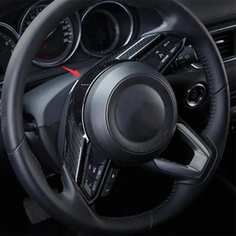 Наклейка на руль отделка салона для Mazda углеродная CX-5 внутренняя наклейка волокна декоративная крышка подходит CX5