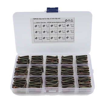 

70Pcs Car No.12 U-Shaped Clip Spring Metal Plate Door Plate U-Shaped Screw Speed Clip Nut Steel