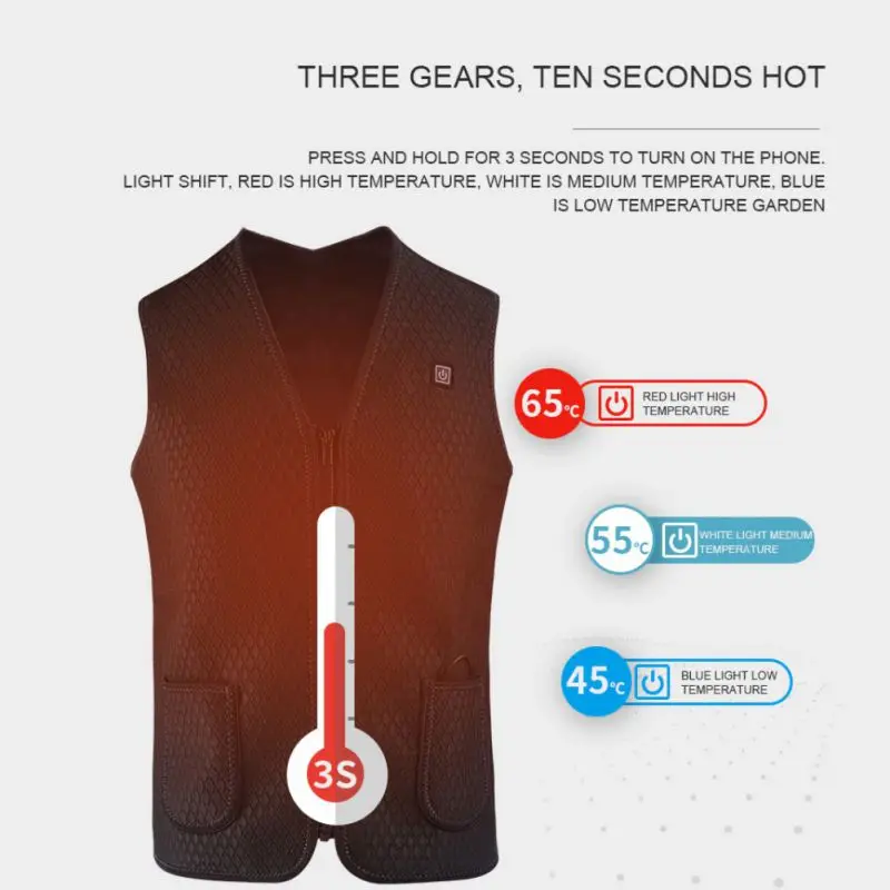 Для мужчин и женщин Открытый USB Инфракрасный нагревательный жилет куртка зимняя гибкая электрическая тепловая одежда жилет Рыбалка Пешие прогулки