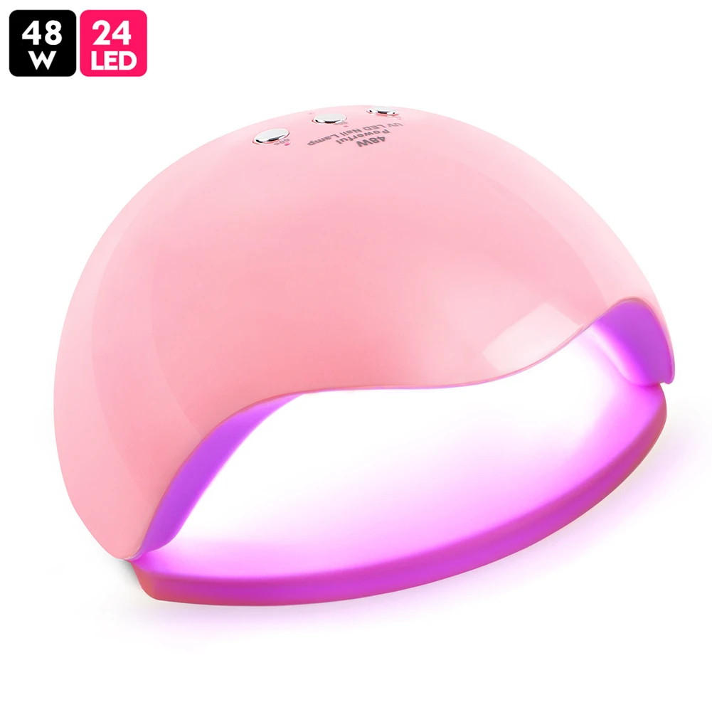 COSCELIA 80 Вт Двойной УФ светодиодный светильник ногтя с Сенсор 5 Установка времени 36 шт. Светодиодный лампа с бусинами для гель лак для ногтей Сушилка для ногтей маникюр - Цвет: 48W Pink