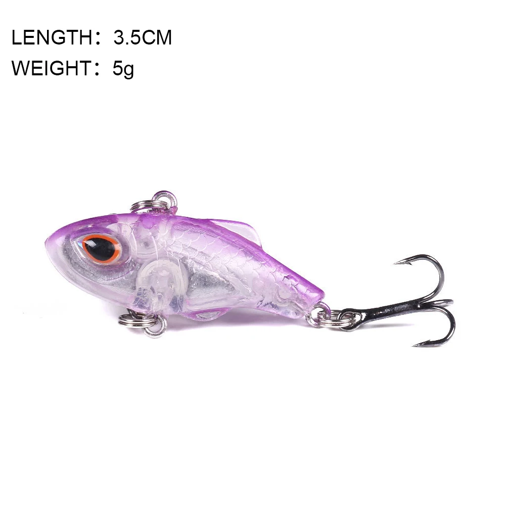 3.5cm Fishing Lure Sinking Mini Crankbait Vibration Artificial Hard Bait Winter Ice Fishing Wobbler Bass Fishing Tools Tackle