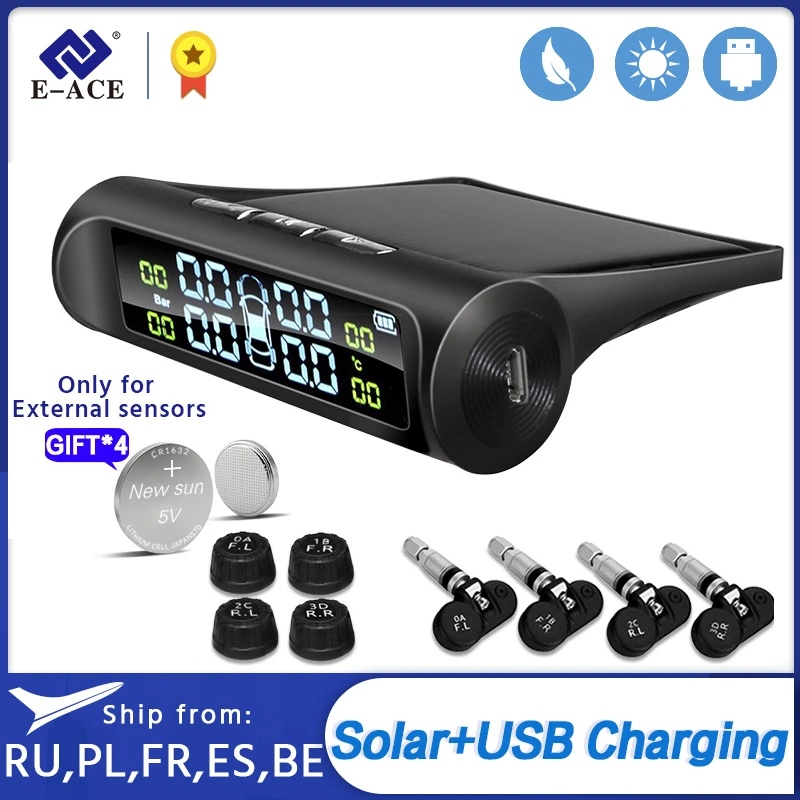 E ACE TPMS датчик давления в шинах система монитора Автомобильный дисплей