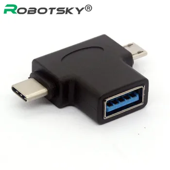 

2 In 1 USB 3.0 OTG Adapter Type C Micro USB to USB3.0 Male to Female Charge Data Converter For U disk Keyboard Android Phone