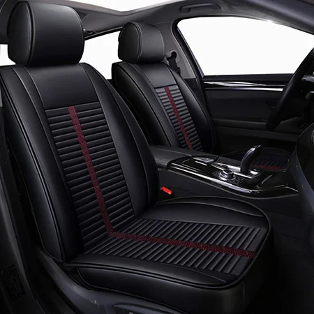Новые кожаные универсальные автомобильные чехлы для сидений Chrysler 300c Sebring grand voyager hummer h2 h3 - Название цвета: Black Standard