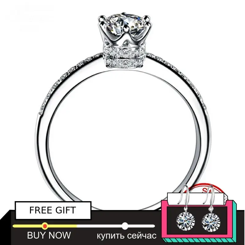 

1.5 Carat NOT FAKE S925 Sterling Silver Ring SONA Diamond Luxury Fine Crown Style Ring Queen Love Wedding Engagement simple 925