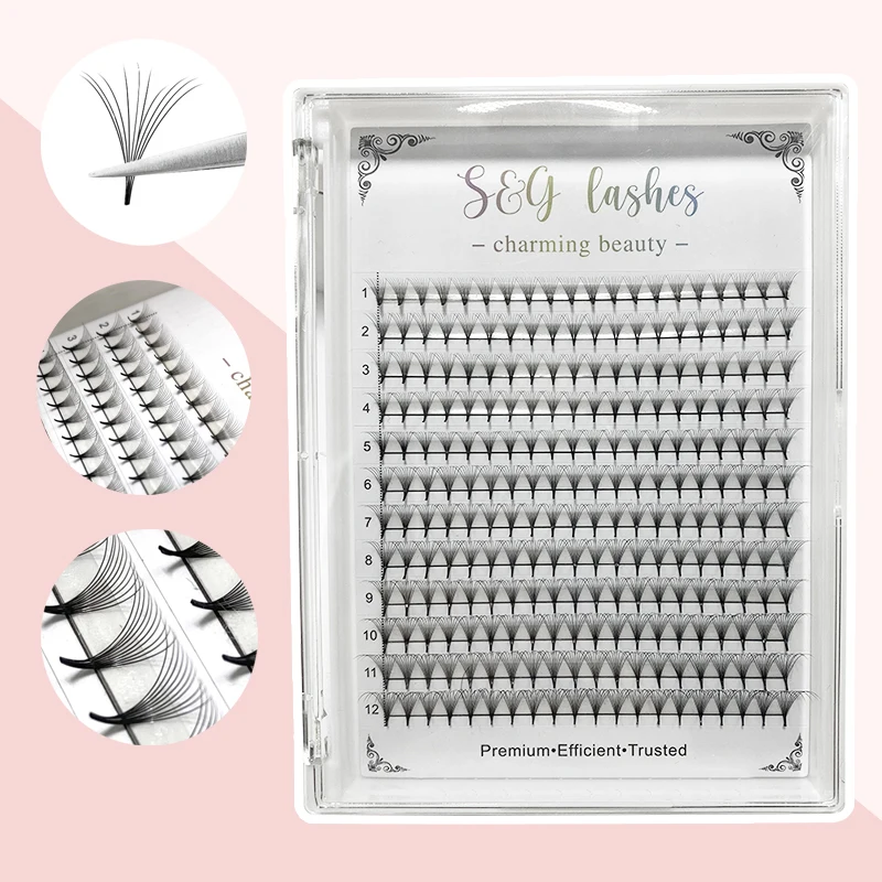 

Big Capacity 10D Eyelash Extensions C/DCurl 12 Rows 0.07mm Thickness Mink Strip Eyelashes Individual Lashes 8-15mm Natural Style