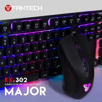 

Fantech Mouse and Keyboard KX302 104Key English Gaming Keyboard 3200DPI Adjusted Professional Wired Gaming Mouse