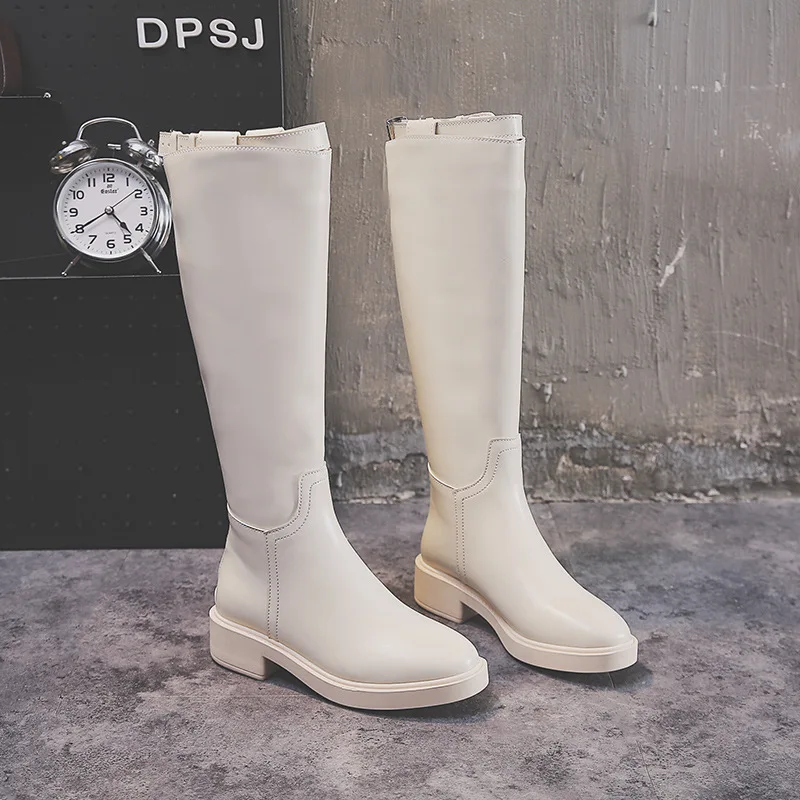 

Plus Size 2019 Woman Winter Shoes Thigh High Boots Martin Knight Mid-Calf Buckle Zipper Booties Solid Punk Fur Autumn New Style