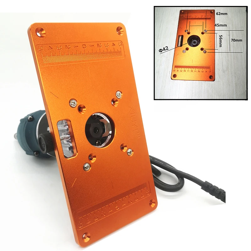 

Router Table Plate Aluminum Router Table Insert Plate + Screws Trimming Machine Flip Board for Woodworking Benches