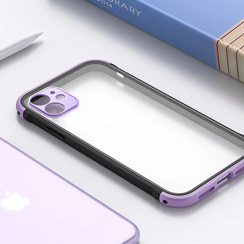 

Luxury Plating Contrasting Color Case For iPhone 11 Pro Max X XR XS Max 7 8 Plus SE2020 Transparent Phone Clear Cover Coque