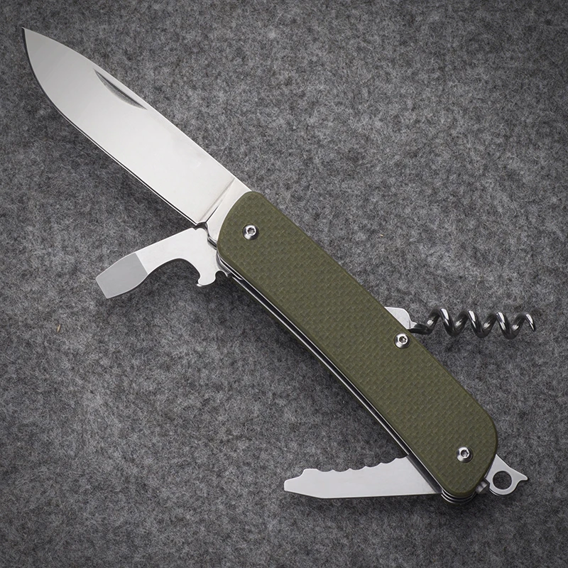 Goede Mack Walker WA721 Pocket Zakmes Sandvik 12c27 Blade G10 Handvat met Riem Cutter Flesopener Venster Breaker