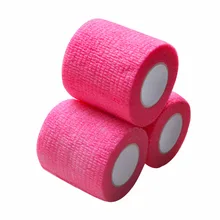 12 шт./партия защита безопасности Самоклеющиеся бинты эластичные водонепроницаемые первой помощи спортивные средства для тела марлевые розовые ветеринарные медицинские ленты