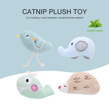 

Pet Cat Chewing Teeth Plush Toy Lovely Bite Resistant Funny Animal Pattern Kitten Chewing Toy With Catnip Soft Pet Products