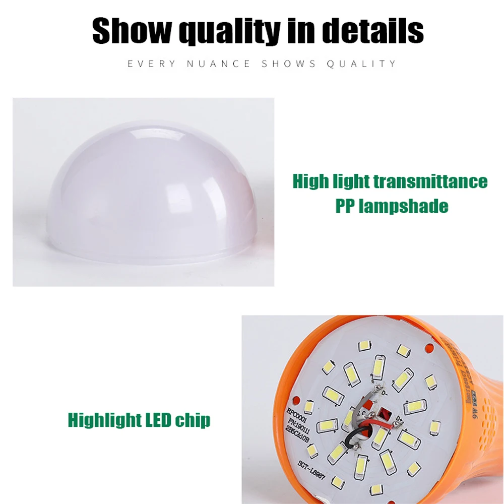E27 LED Emergency Light 9W 12W 15W Night Market Lamp Intelligent Charging Emergency Light Bulb Rechargeable Battery Lighting 11