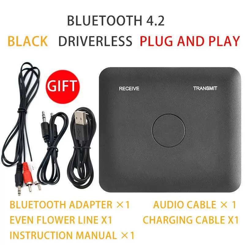 2 в 1 беспроводной Bluetooth 4,2 автомобильный комплект аудио передатчик MP3-плеер A2DP AVCP аудио адаптер портативный плеер Aux 3,5 мм