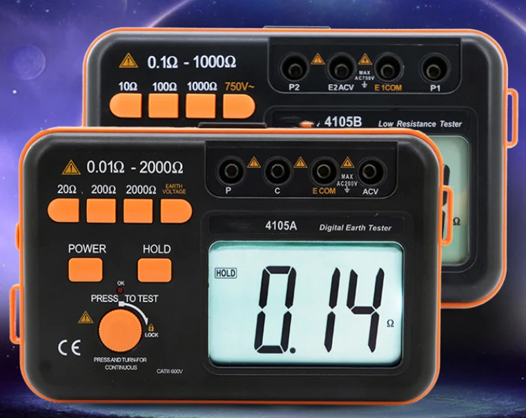 Digital Earth Resistance Meter Ground Resistance Tester AC Voltage Measurement Earth Resistance Tester