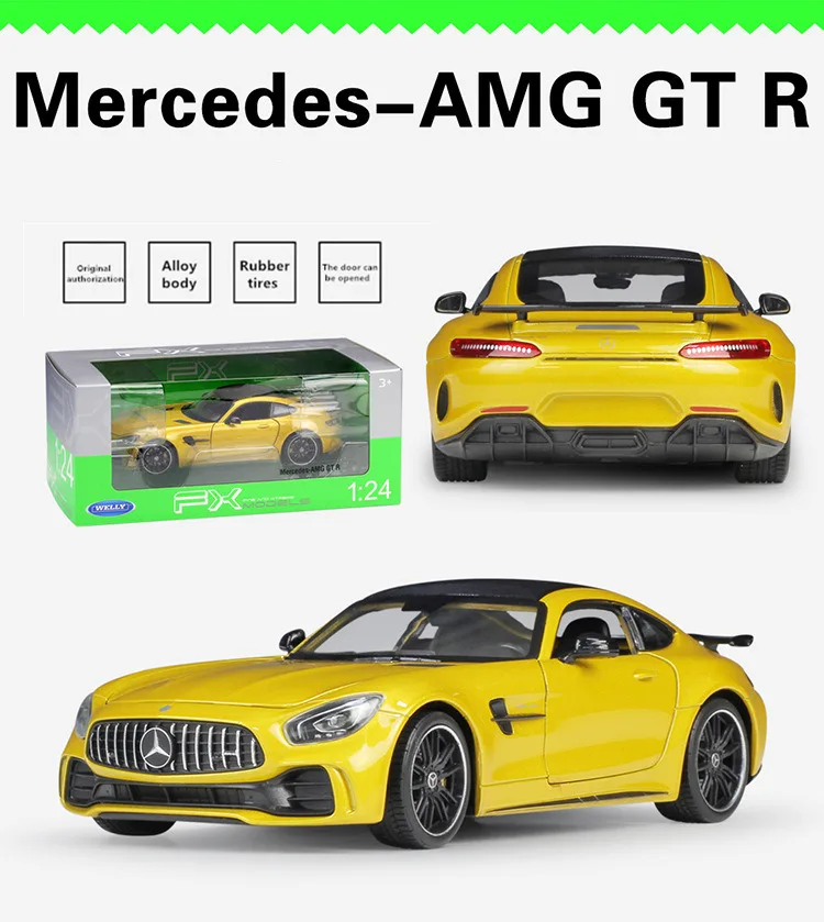 WELLY 1:24 Mercedes-Benz AMG GT R спортивный автомобиль моделирование сплав модель автомобиля ремесла украшение Коллекция игрушек инструменты подарок