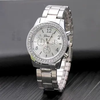 

New Small Round Slim Dial Casual Elegant Womens Wristwatches Fashionable Band Luxury Analog Alloy Wristwatch 3colors Avaliable