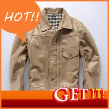 Брендовая осенне-зимняя мужская куртка из натуральной кожи, большой размер, высокое качество, овечья кожа, Классическая Повседневная куртка, теплые пальто на молнии