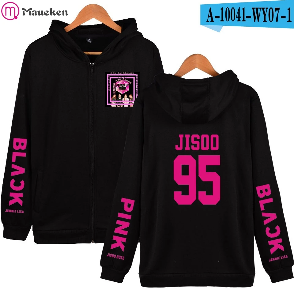 LUCKYFRIDAYF черный розовый член Jisoo Мода Унисекс Женская толстовка на молнии теплая Модная толстовка хип хоп одежда плюс 4XL - Цвет: black