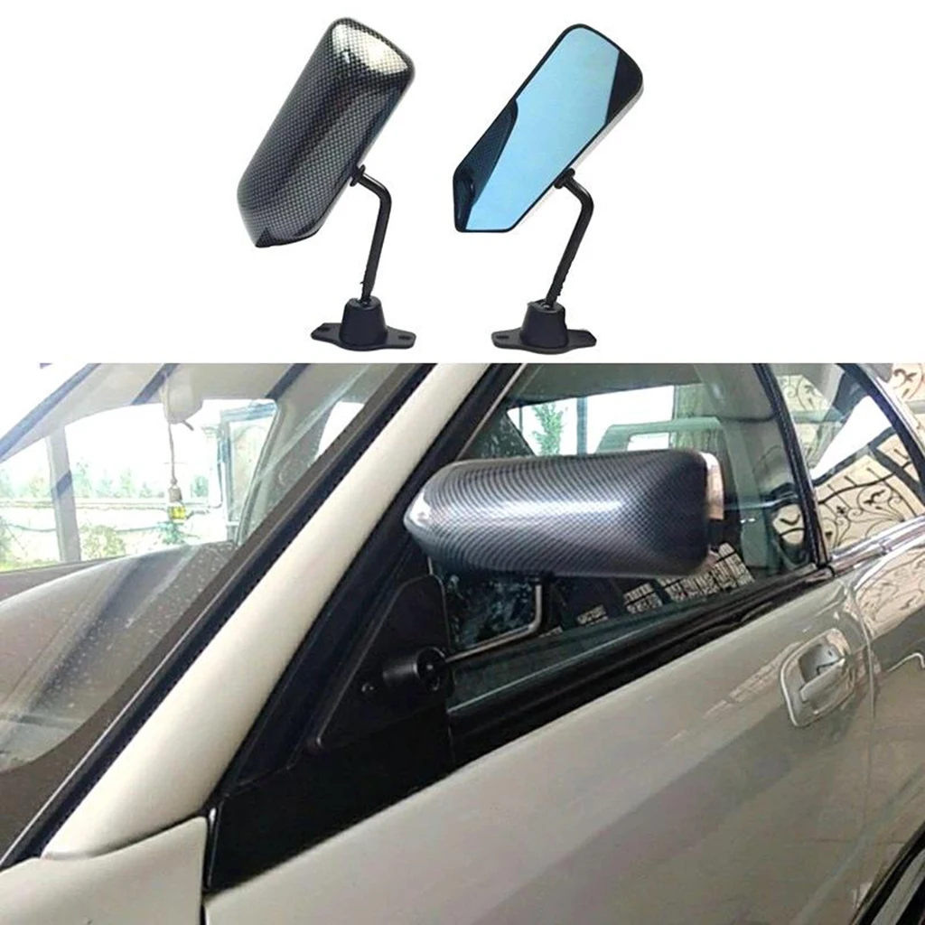 1 Pair Universal F1 Style Side Mirror With Water Proof Blue Glass and Brackets